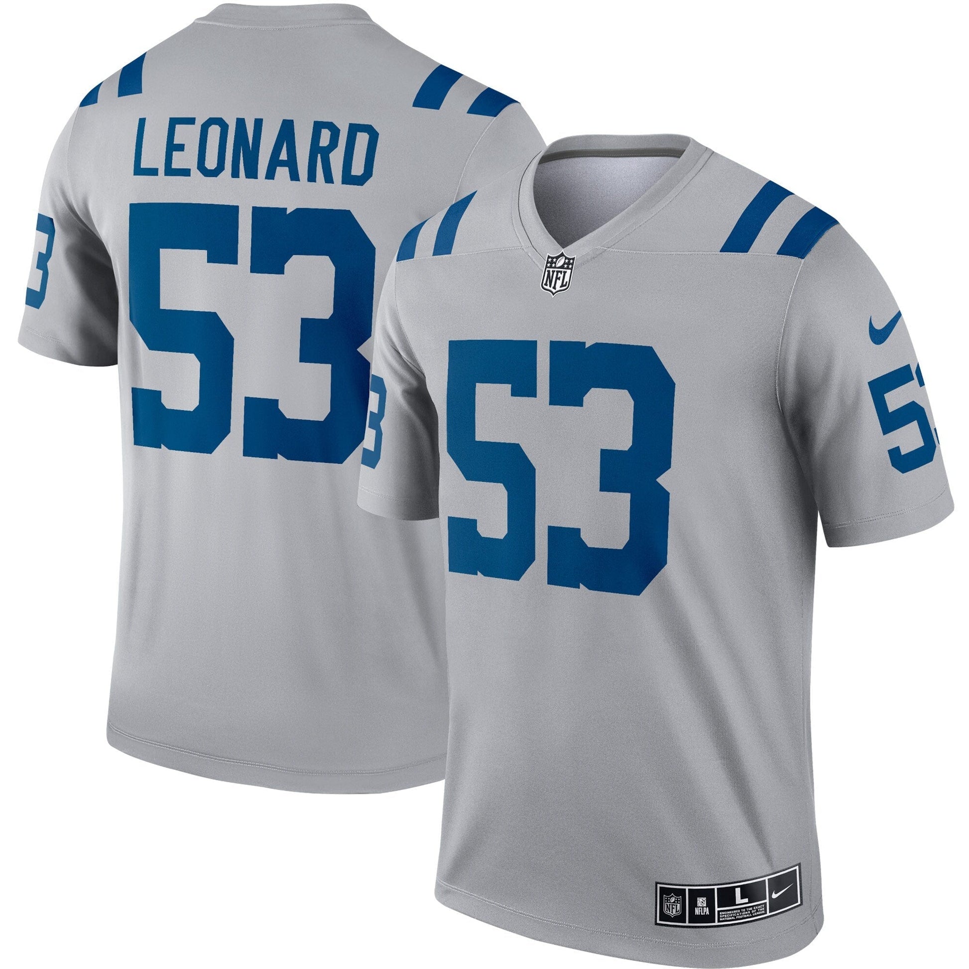 Darius Leonard Indianapolis Colts Inverted Legend Jersey - Gray football jersey product view 1