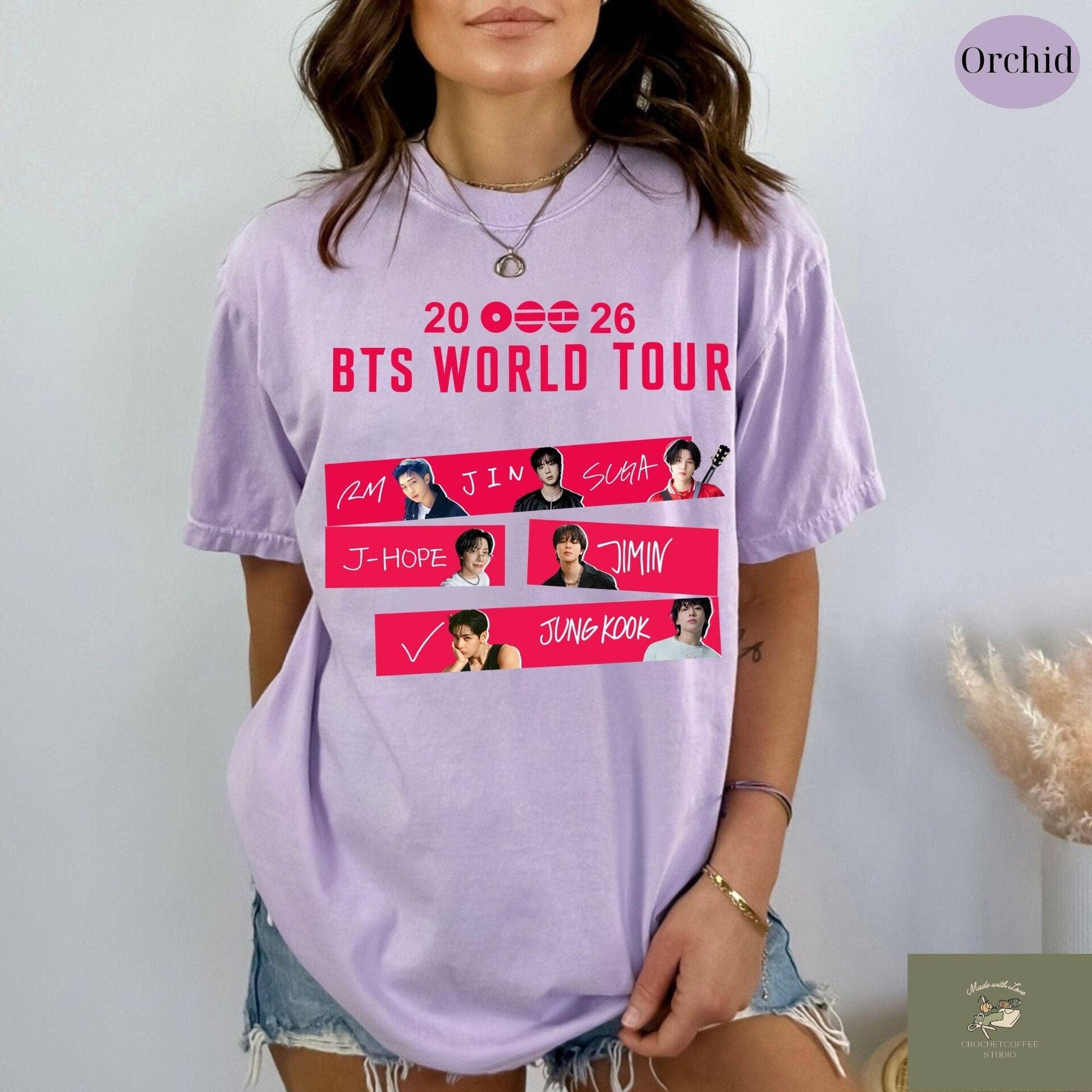Bts World Tour 2026 Shirt Army Fan Gift Bangtan Unisex T-shirt, Sweatshirt, Hoodie, Long Sleeve Tee - T-Shirt, Sweatshirt, Hoodie