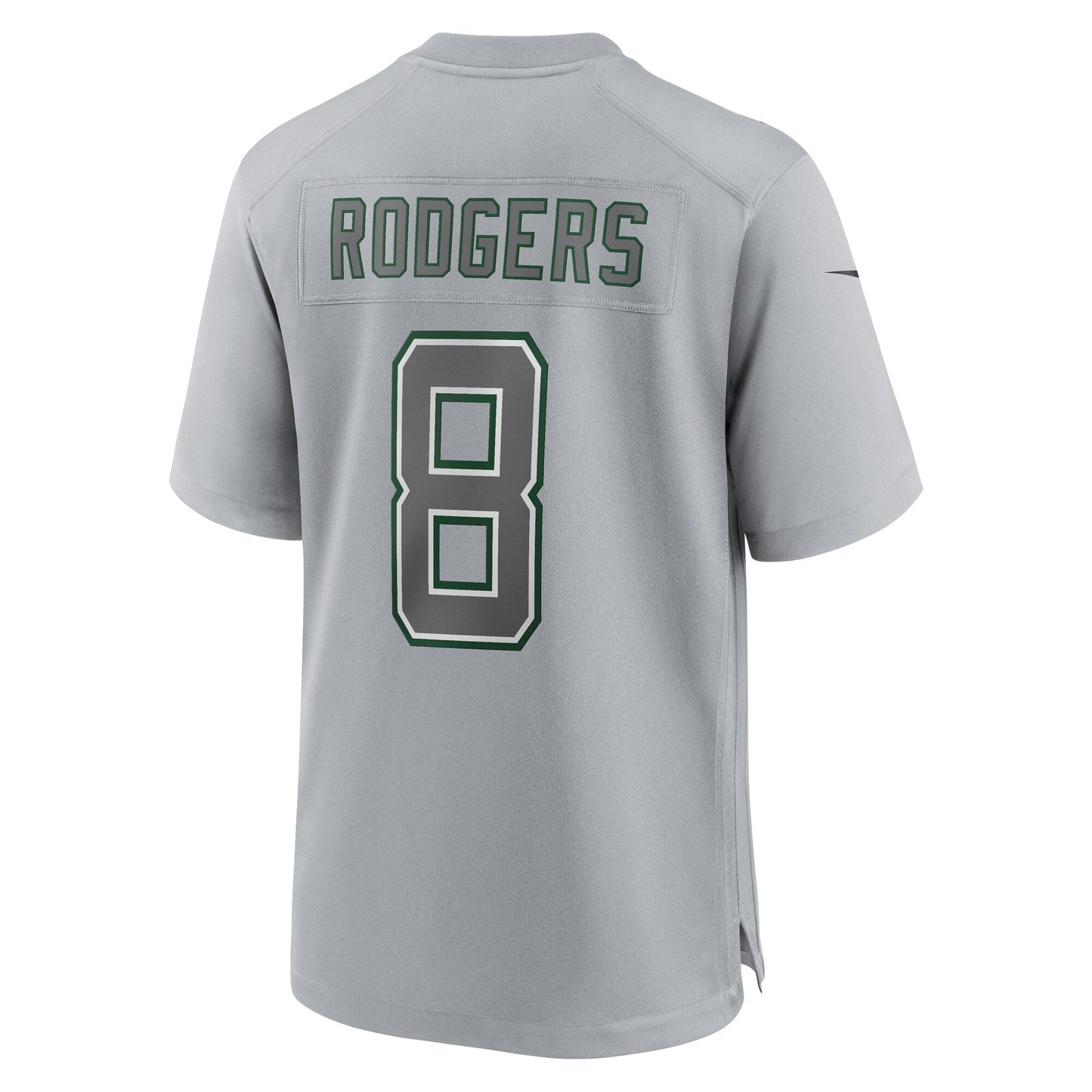 Aaron Rodgers New York Jets Atmosphere Fashion Game Jersey - Heather Gray football jersey product view 3