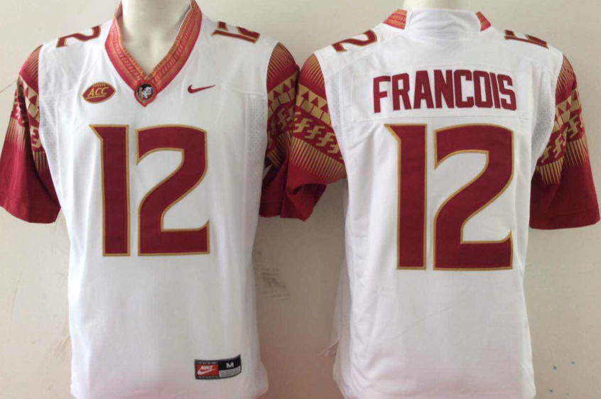 Men's Florida State Seminoles Deondre Francois #12 White Player Game Jersey sports jersey product view 1