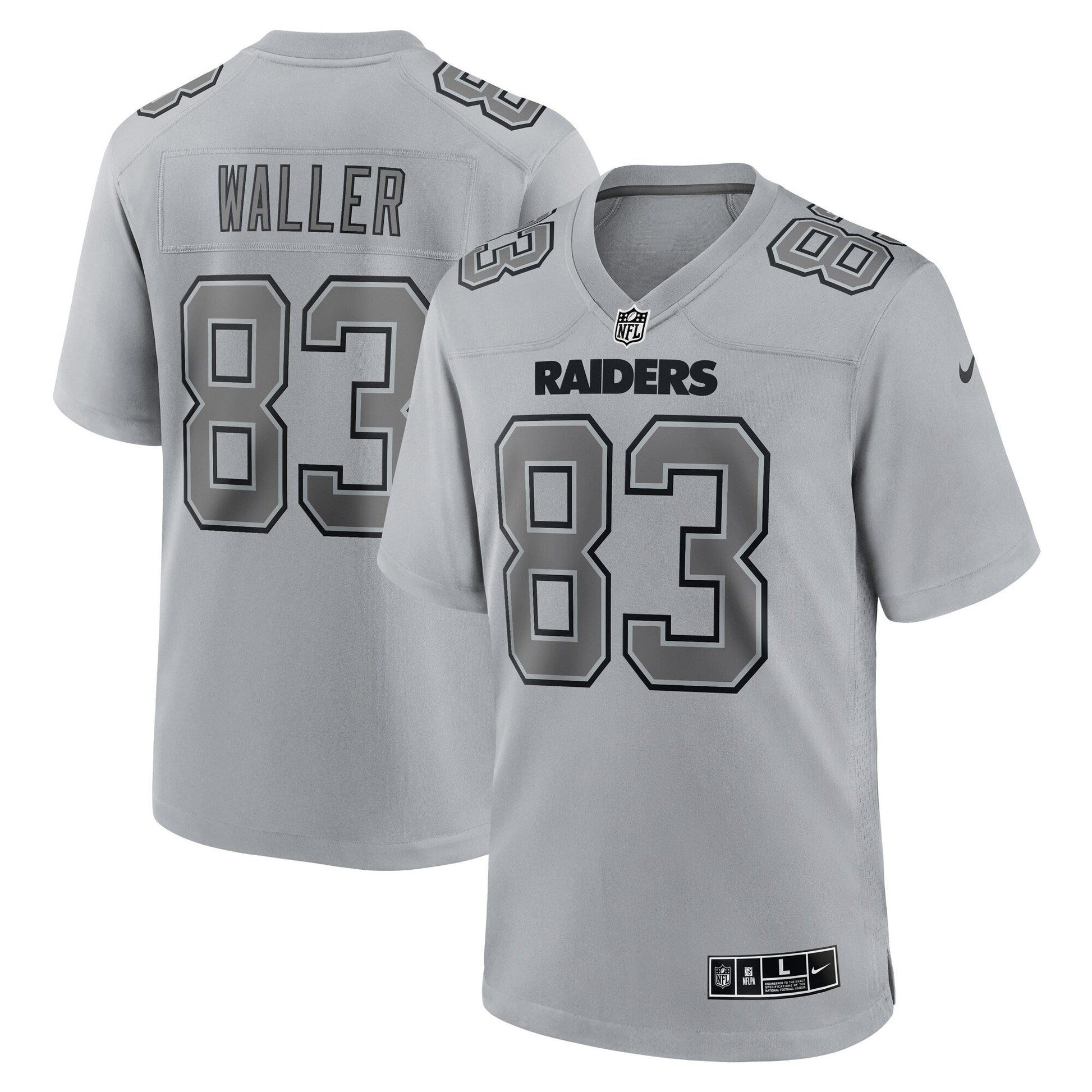 Darren Waller Las Vegas Raiders Atmosphere Fashion Game Jersey - Gray football jersey product view 1