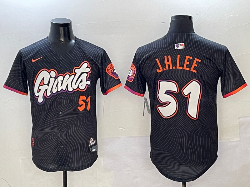 Men's San Francisco Giants Jung Hoo Lee #51 Black 2025 City Connect Limited Player Jersey baseball jersey product view 1
