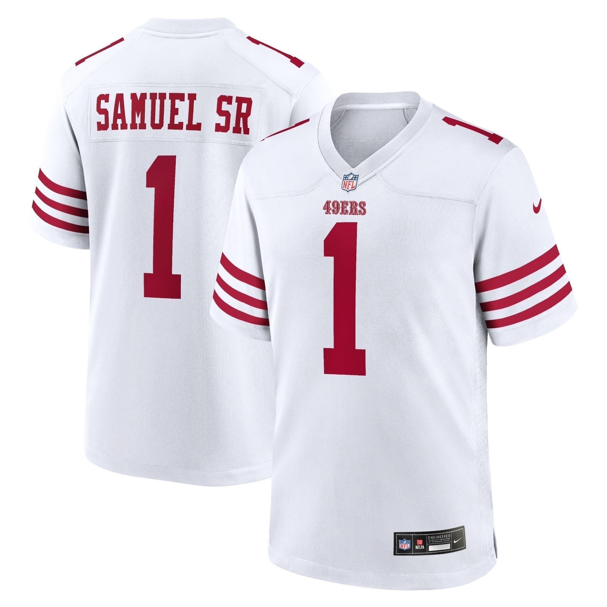 Deebo Samuel Sr San Francisco 49ers Game Jersey - White football jersey product view 1