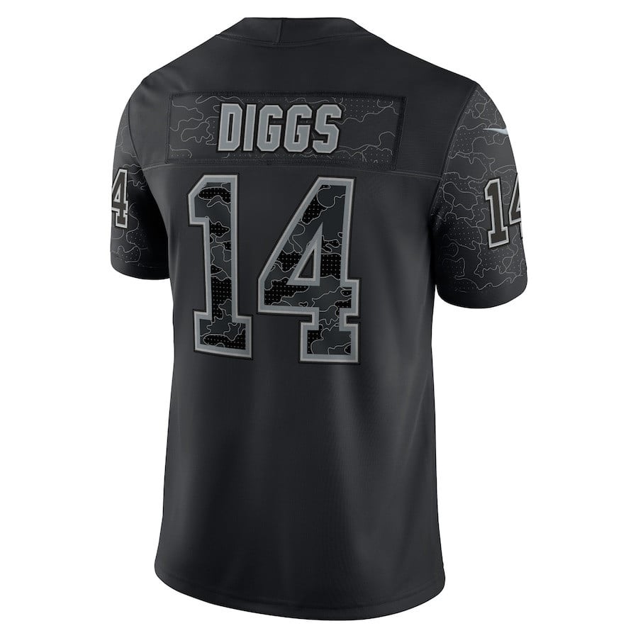 Stefon Diggs Buffalo Bills RFLCTV Limited Jersey - Black football jersey product view 3