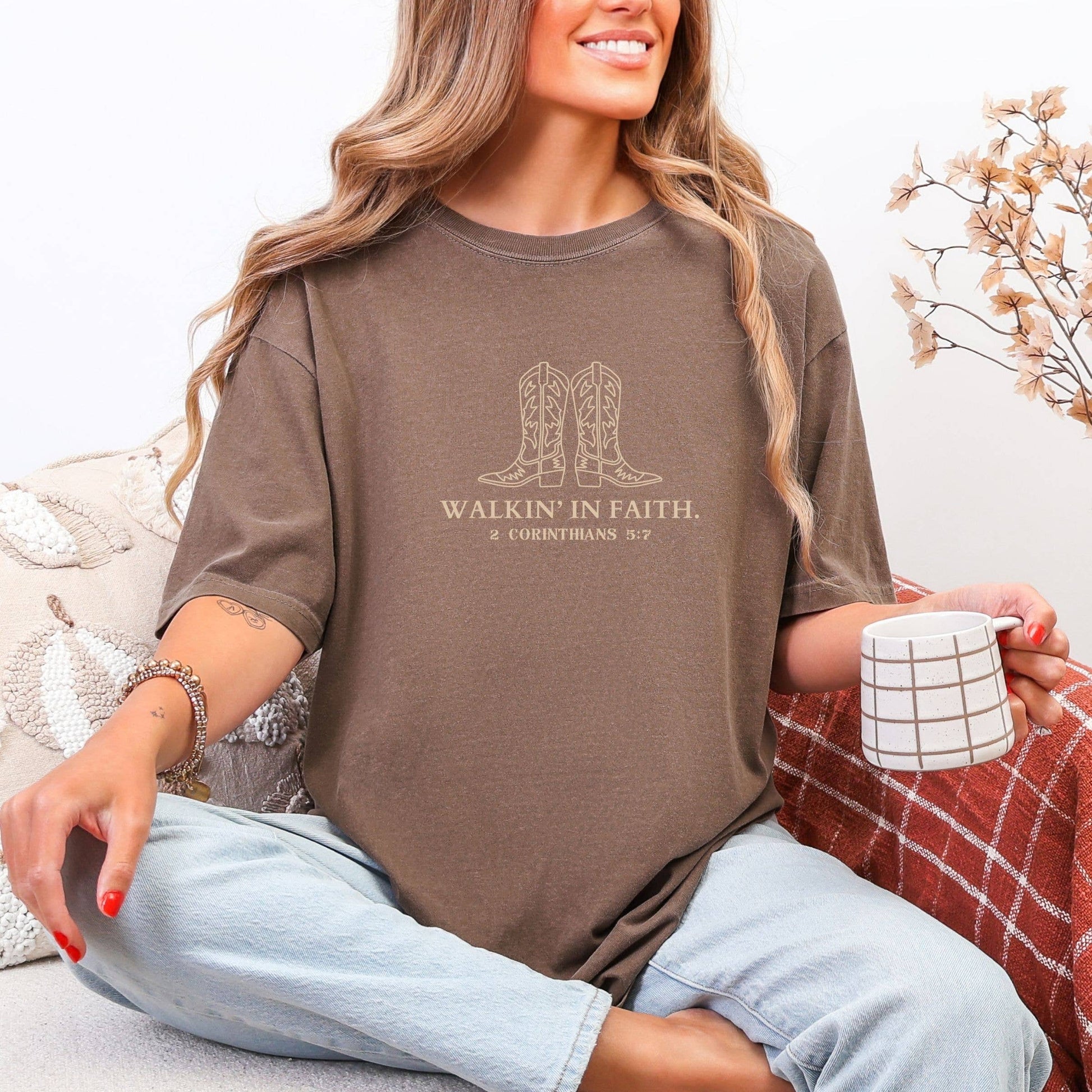 Walk in Faith Christian Western SummerFloral Graphic Tee Unisex T-shirt, Sweatshirt, Hoodie, Long Sleeve Tee - T-Shirt, Sweatshirt, Hoodie