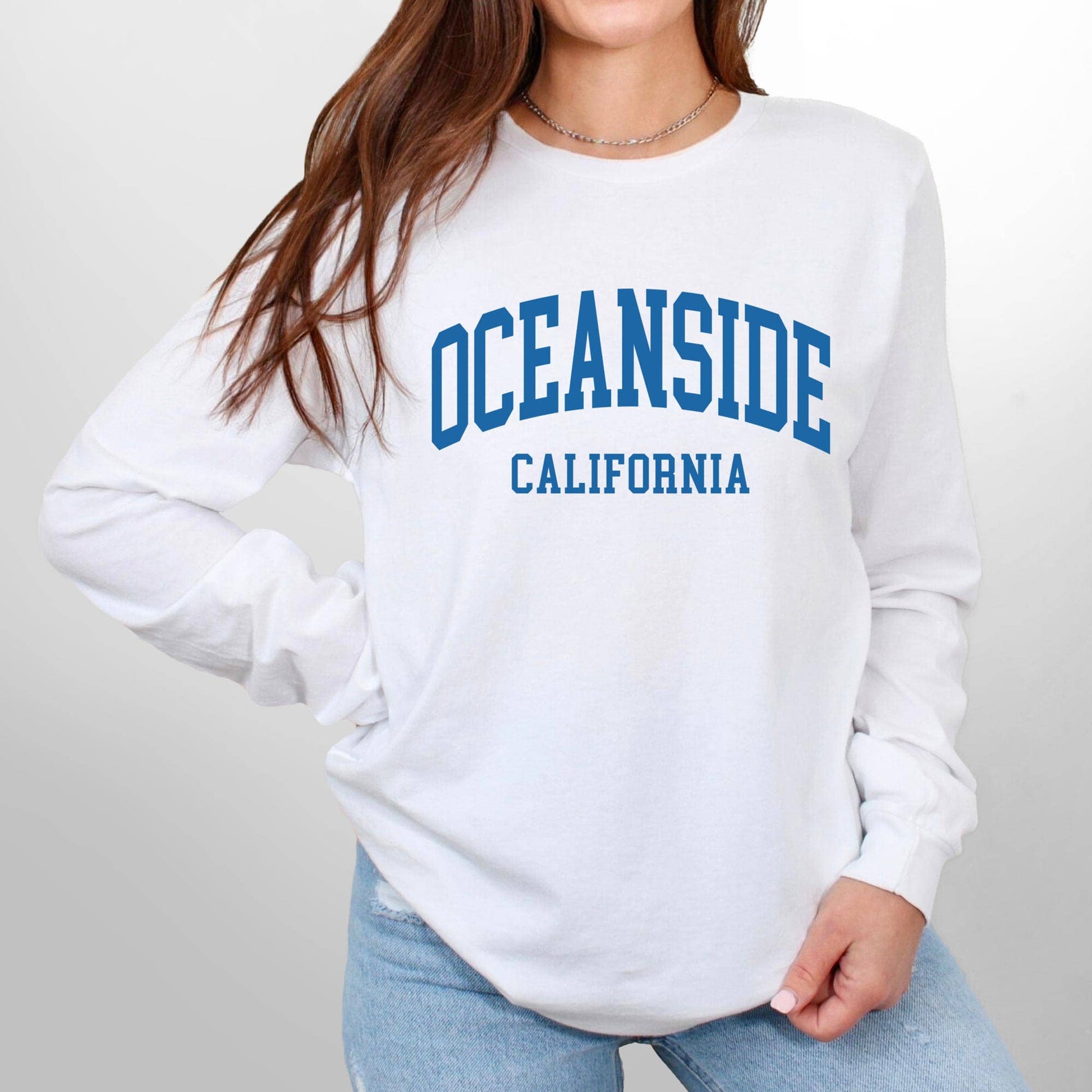 Custom Long Sleeve Cotton Tee with Location Name or Logo Unisex T-shirt, Sweatshirt, Hoodie, Long Sleeve Tee - T-Shirt, Sweatshirt, Hoodie