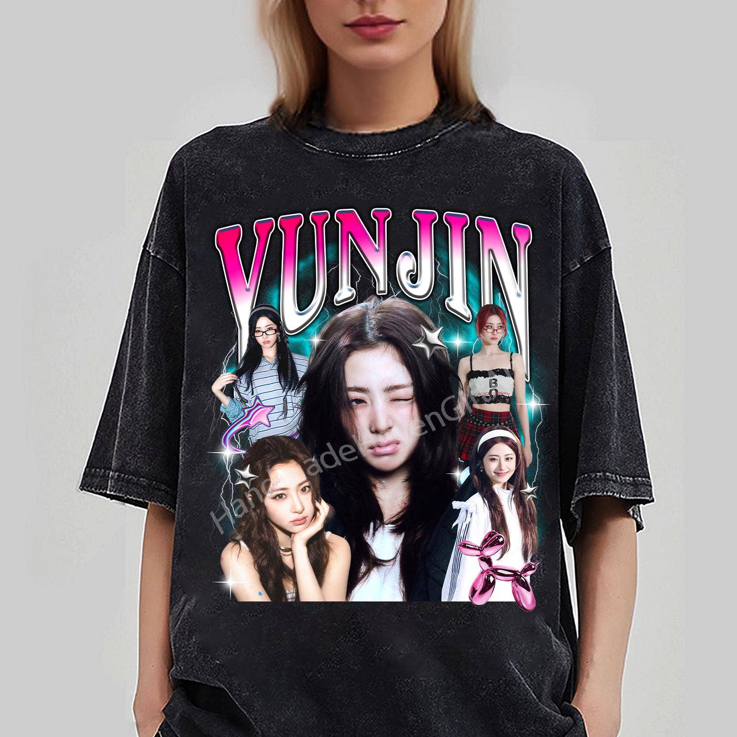 Huh Yunjin Le Sserafim Vintage Retro Music Kpop Tee Unisex T-shirt, Sweatshirt, Hoodie, Long Sleeve Tee - T-Shirt, Sweatshirt, Hoodie