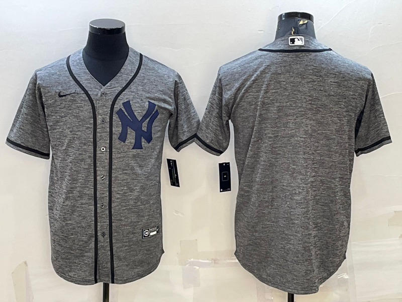 Men's New York Yankees Gray Alternate Blank Jersey baseball jersey product view 1