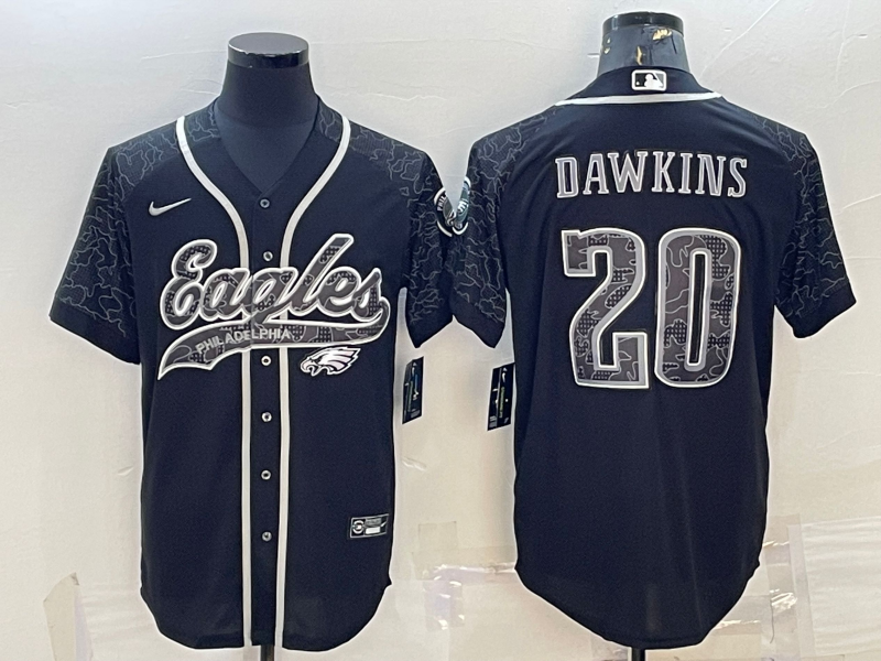 Men's Philadelphia Eagles Brian Dawkins Black RFLCTV Limited Jersey Joint Edition football jersey product view 1