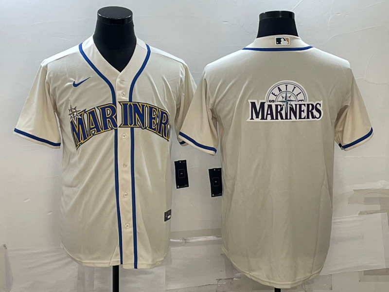 Men's Seattle Mariners Beige Replica Team Jersey baseball jersey product view 1