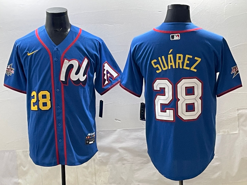 Men's National League Eugenio Suarez #28 Blue 2025 All-Star Edition Limited Player Jersey baseball jersey product view 1