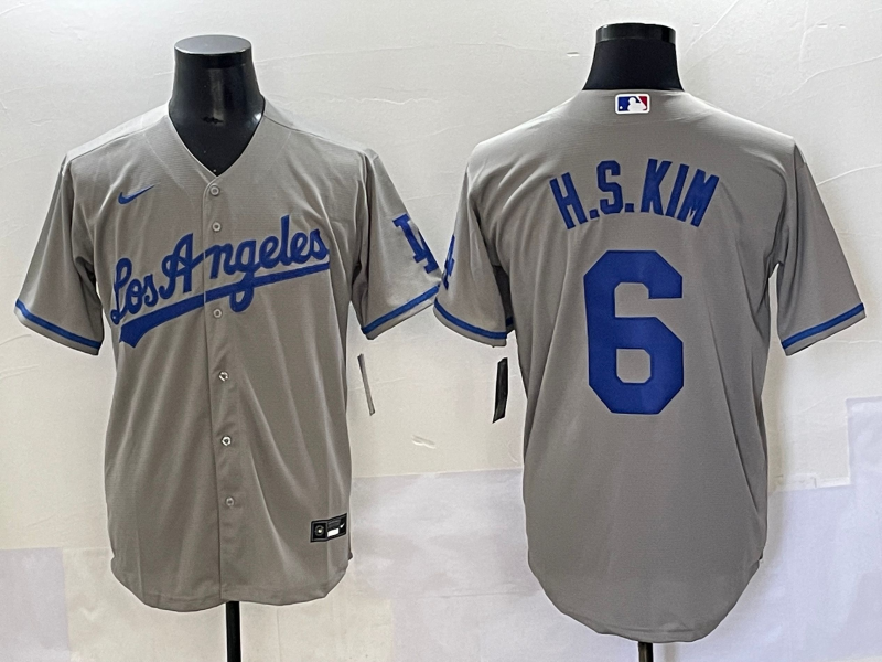 Men's Los Angeles Dodgers Hyeseong Kim Gray Limited Player Jersey baseball jersey product view 1