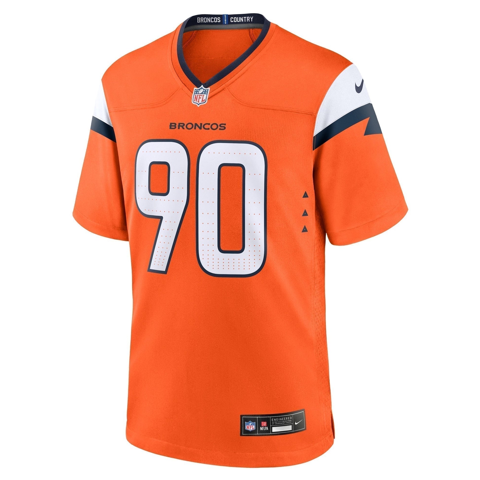 Angelo Blackson Denver Broncos Game Jersey - Orange football jersey product view 2