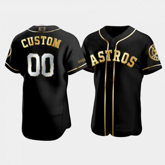 Men's Houston Astros Black Replica Player Custom Jersey1 baseball jersey product view 1