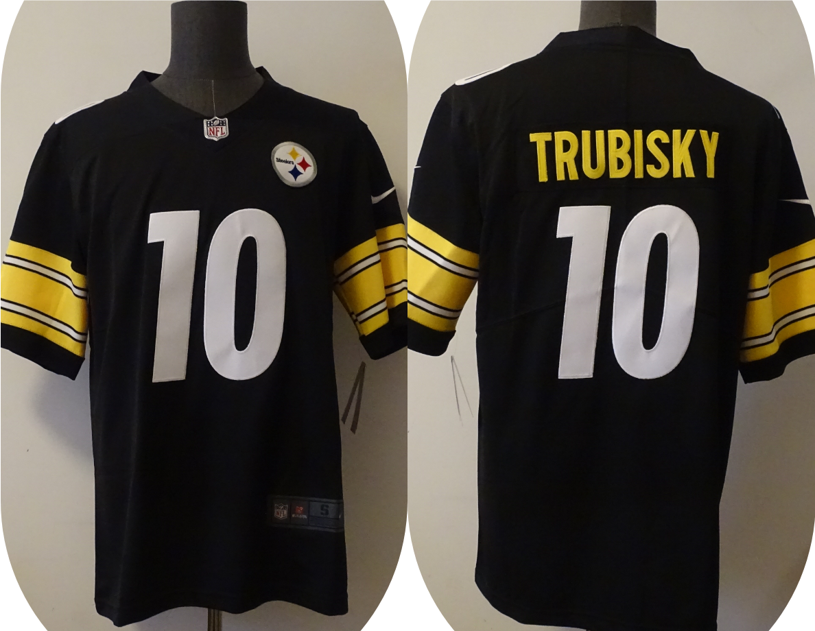 Men's Pittsburgh Steelers Mitchell Trubisky #10 Black Game Jersey1 football jersey product view 1