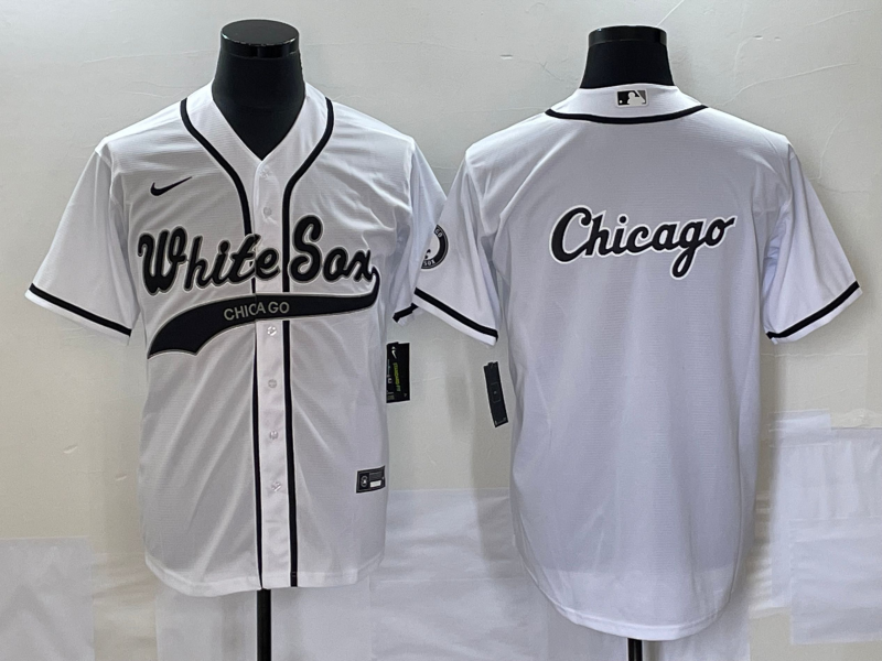 Men's Chicago White Sox White Replica Game Jersey1 Joint Edition baseball jersey product view 1