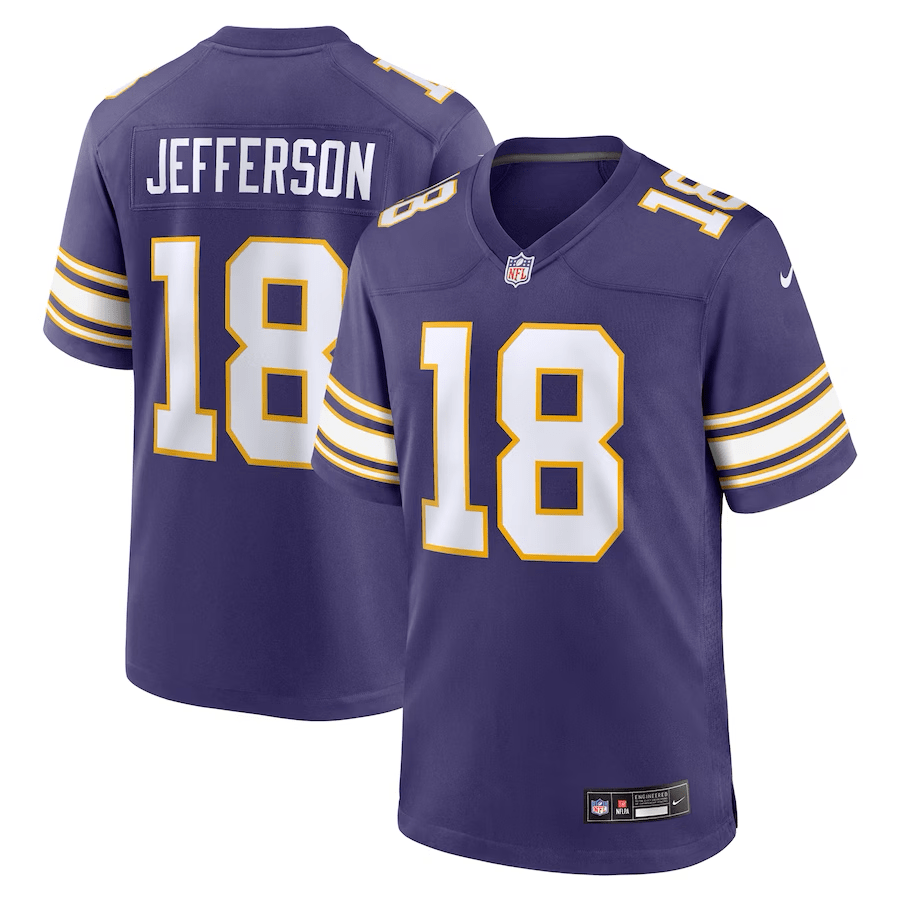 Justin Jefferson Minnesota Vikings Throwback Jersey football jersey product view 1