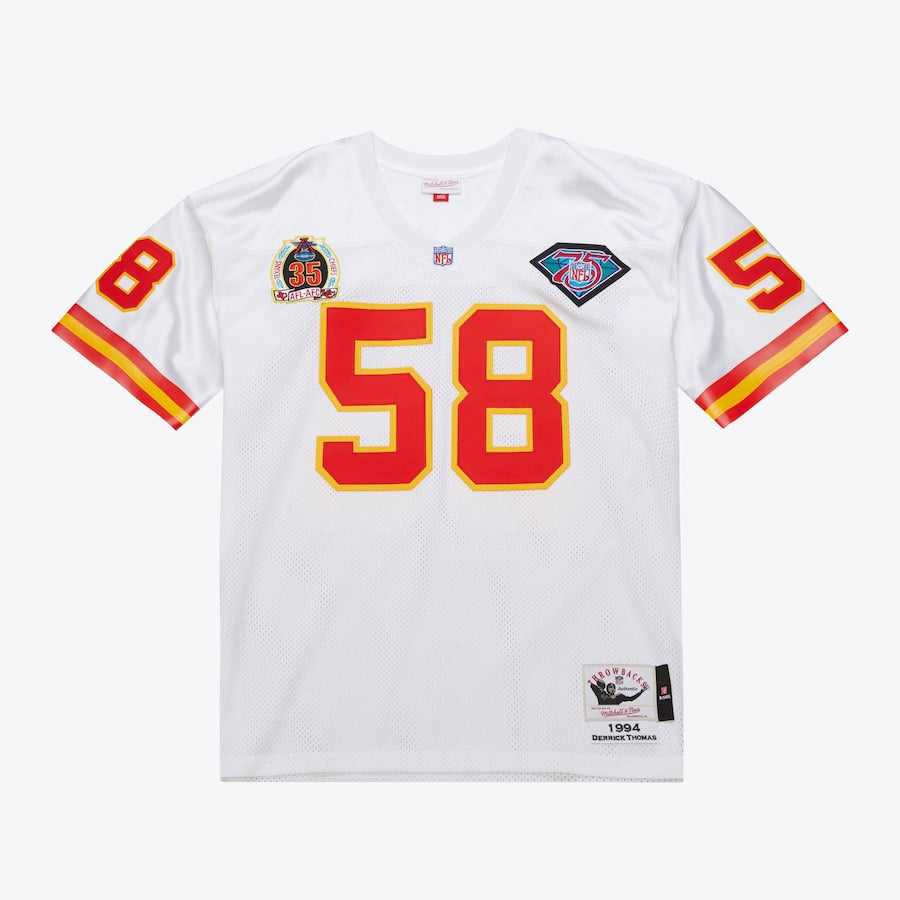 Men's Derrick Thomas White Kansas City Chiefs 1994 Jersey football jersey product view 2