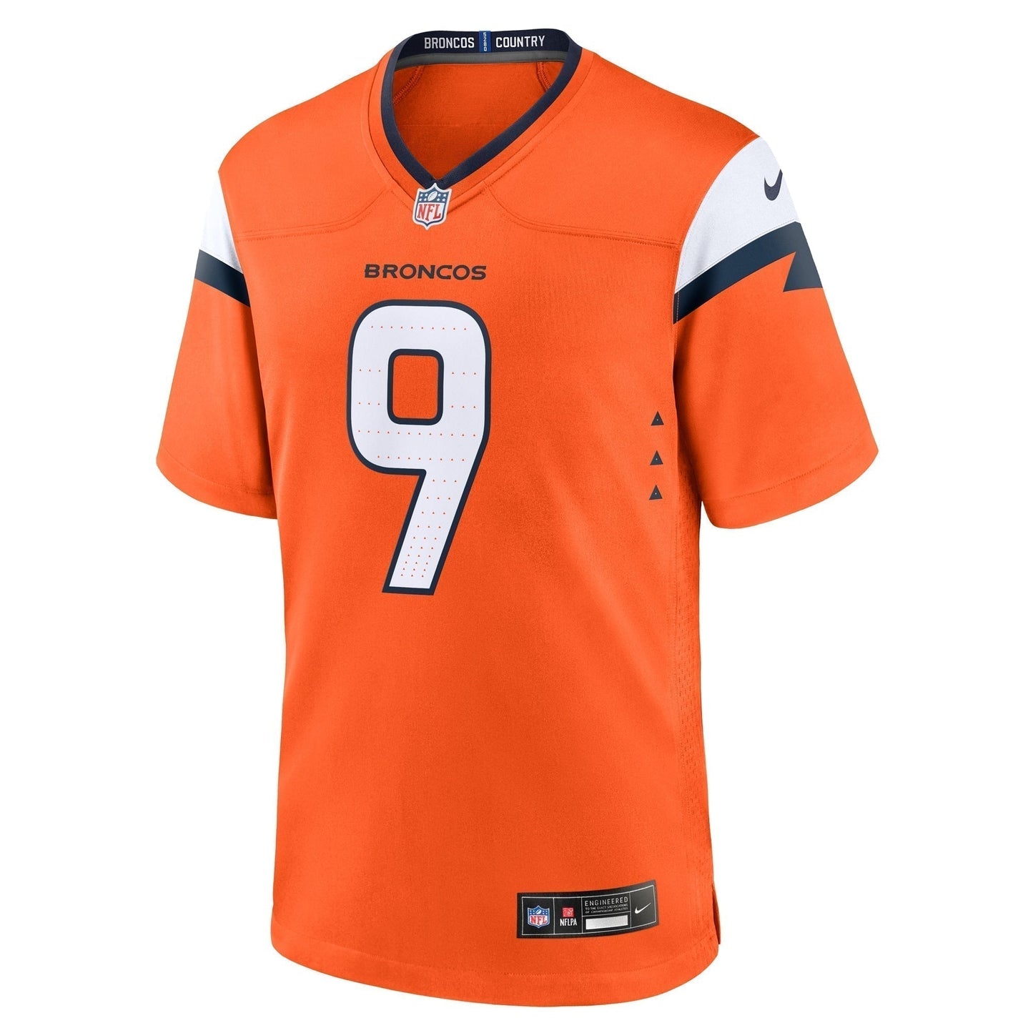 Riley Dixon Denver Broncos Team Game Jersey - Orange football jersey product view 2