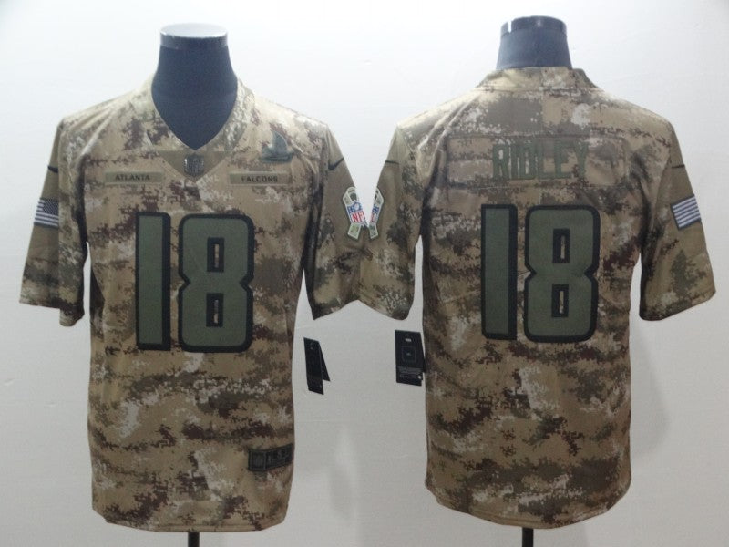 Men's Atlanta Falcons Calvin Ridley #18 Camouflage Game Jersey1 football jersey product view 1
