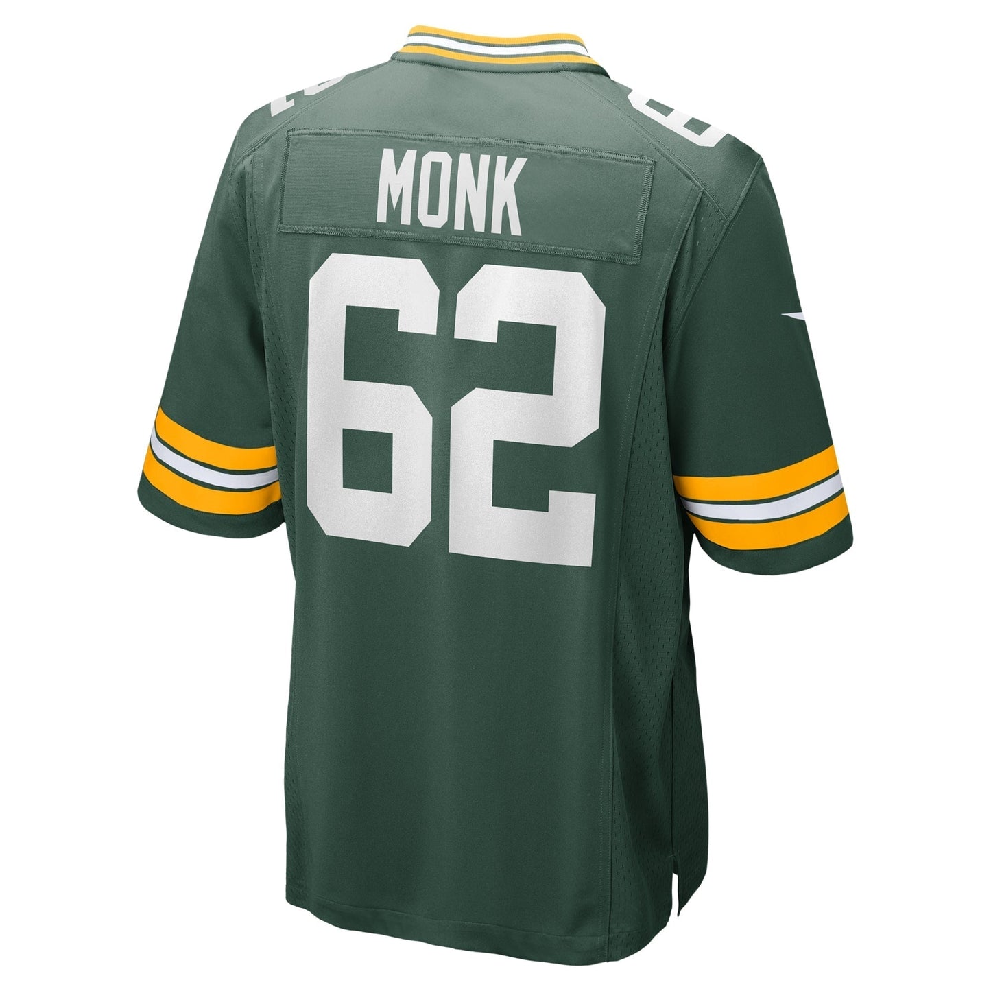 Jacob Monk Green Bay Packers Game Jersey - Green football jersey product view 3