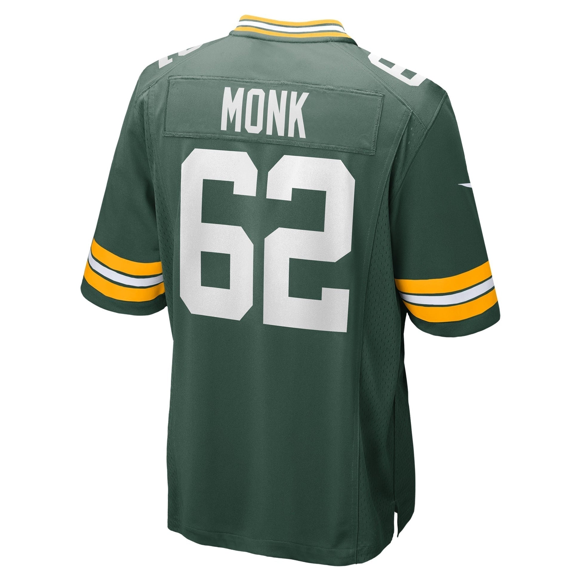 Jacob Monk Green Bay Packers Game Jersey - Green football jersey product view 3
