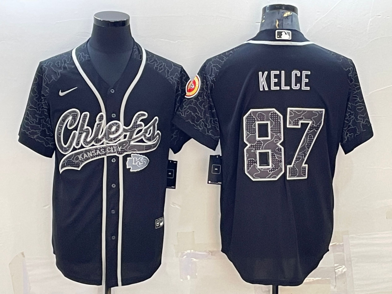 Men's Kansas City Chiefs Travis Kelce #87 Black RFLCTV Limited Jersey1 Joint Edition football jersey product view 1
