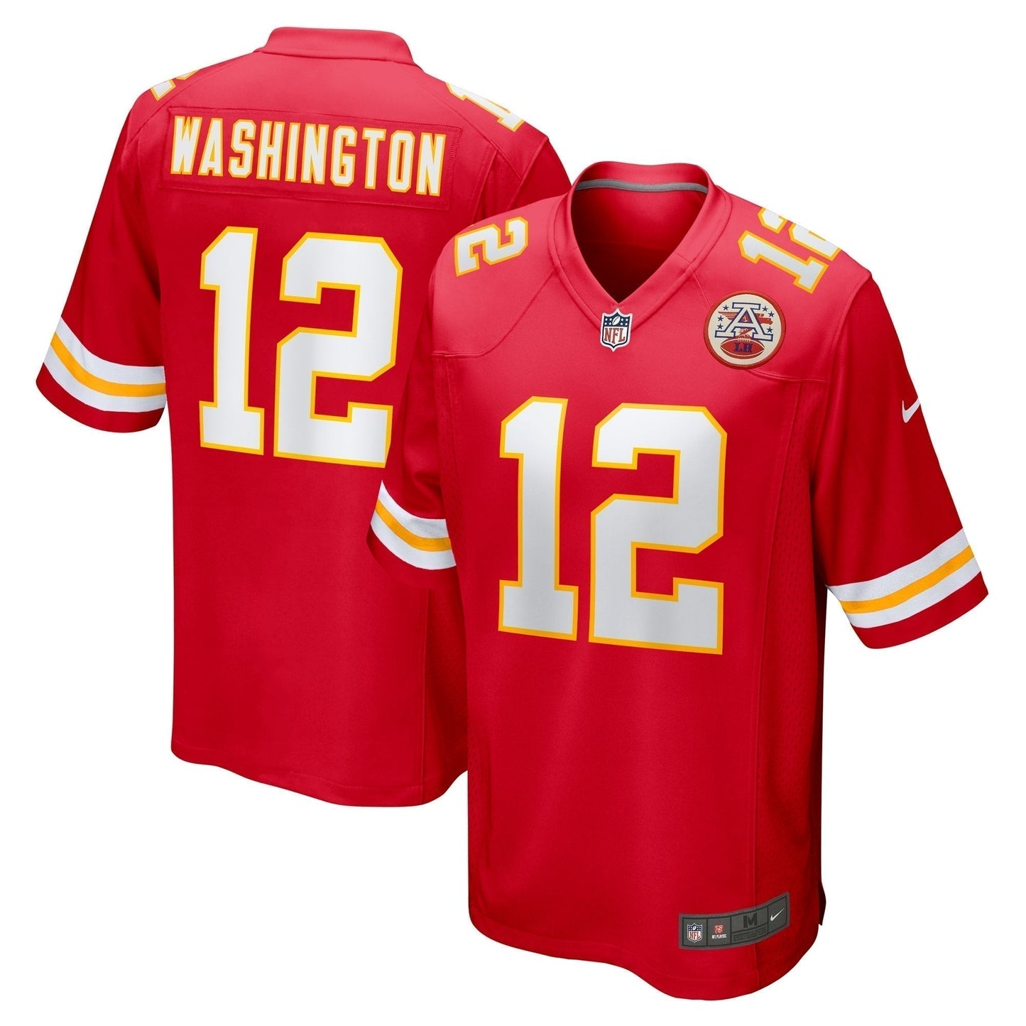 Montrell Washington Kansas City Chiefs Team Game Jersey - Red football jersey product view 1