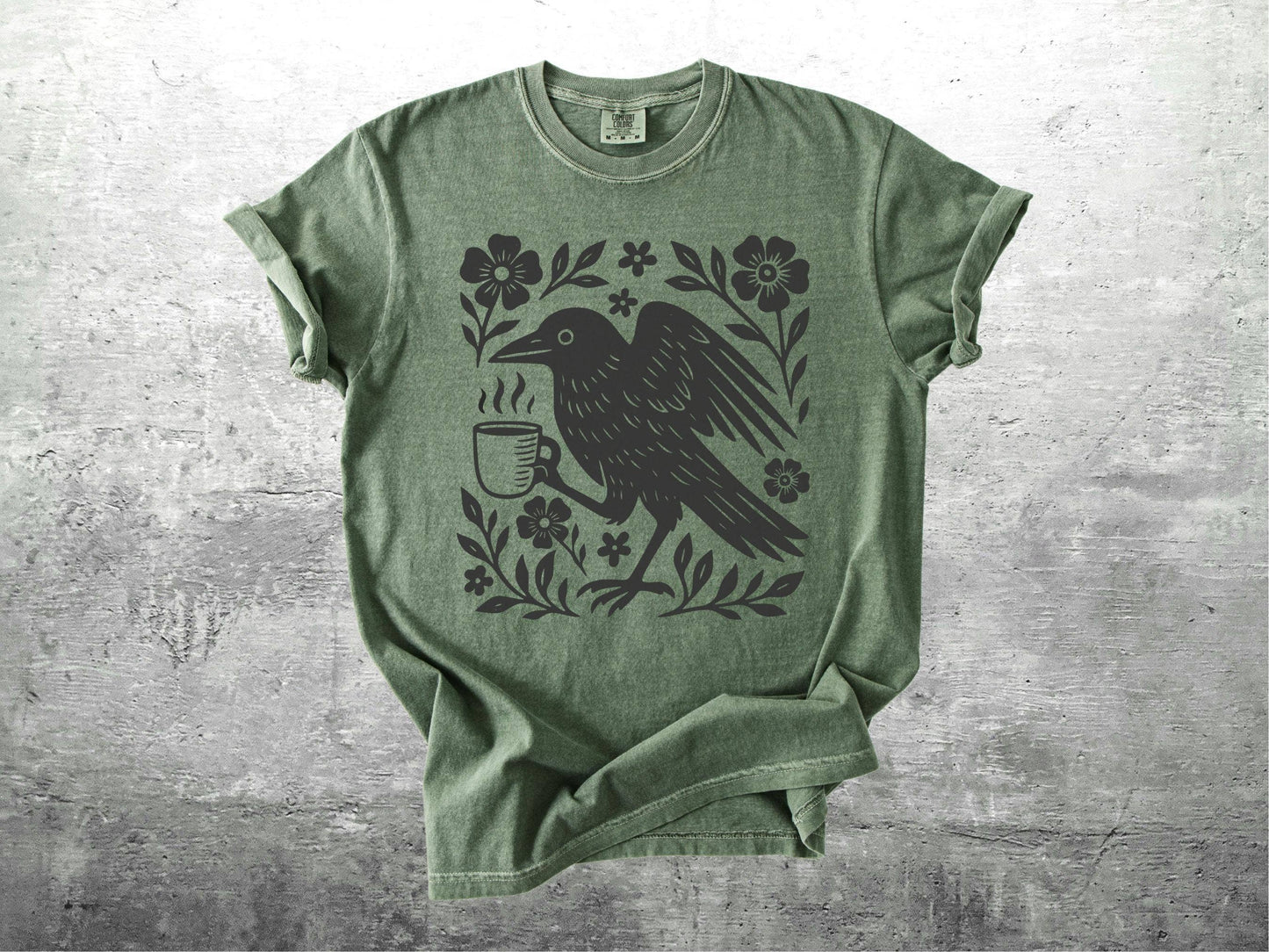 Boho Crow Bird Lover Oversize Comfort Colors T-Shirt Unisex T-shirt, Sweatshirt, Hoodie, Long Sleeve Tee - T-Shirt, Sweatshirt, Hoodie