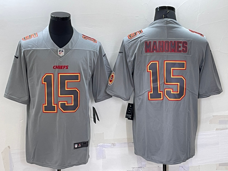 Men's Kansas City Chiefs Patrick Mahomes #15 Grey Game Jersey1 football jersey product view 1