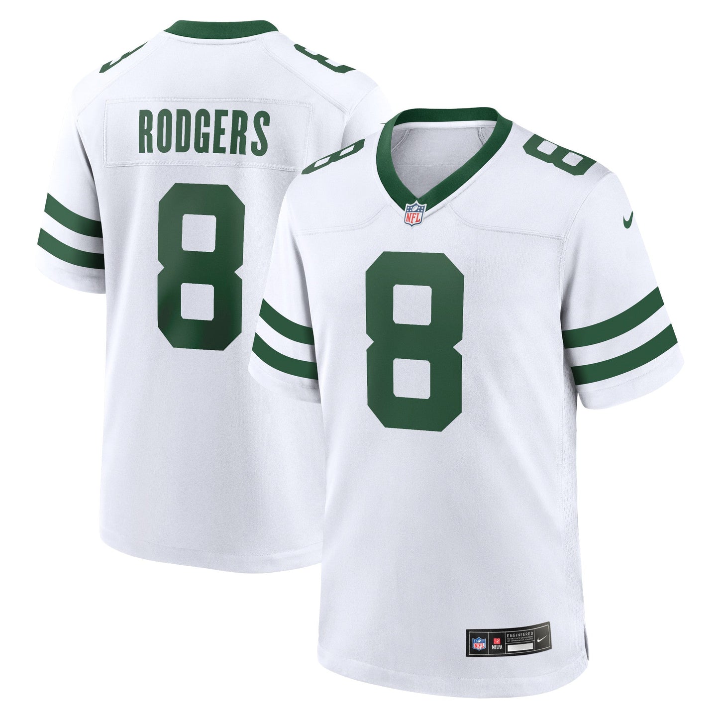 Aaron Rodgers New York Jets Game Jersey - Legacy White football jersey product view 1
