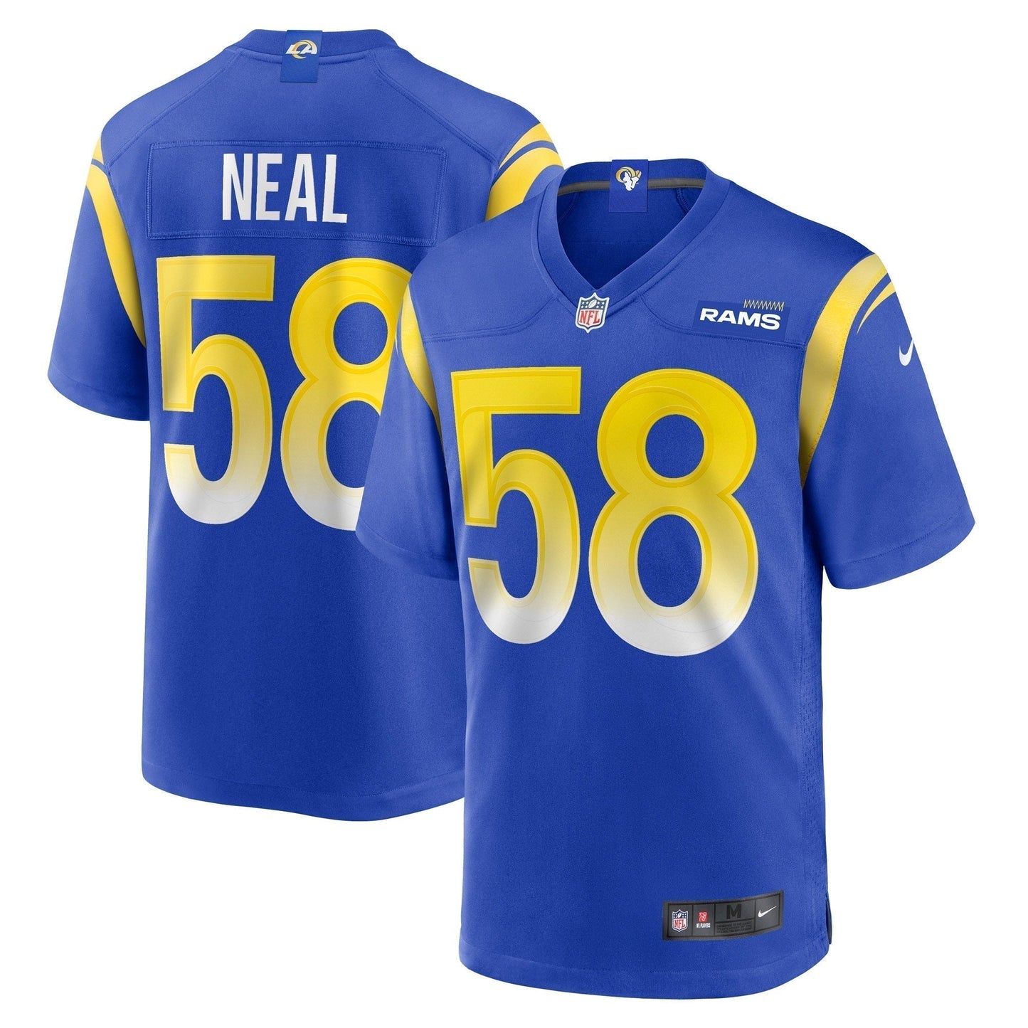Eli Neal Los Angeles Rams Game Jersey - Royal football jersey product view 1
