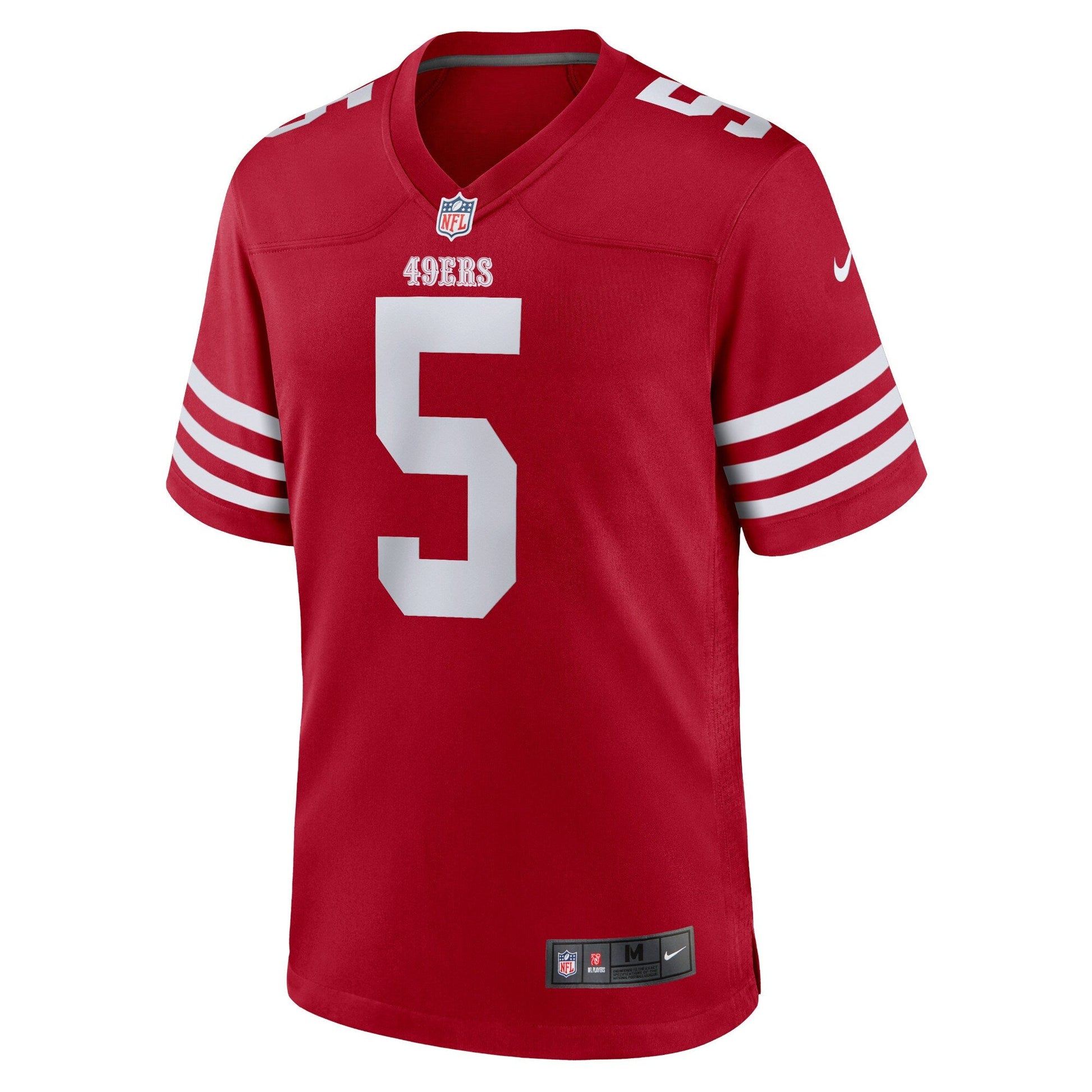 Trey Lance San Francisco 49ers Game Jersey - Scarlet football jersey product view 2