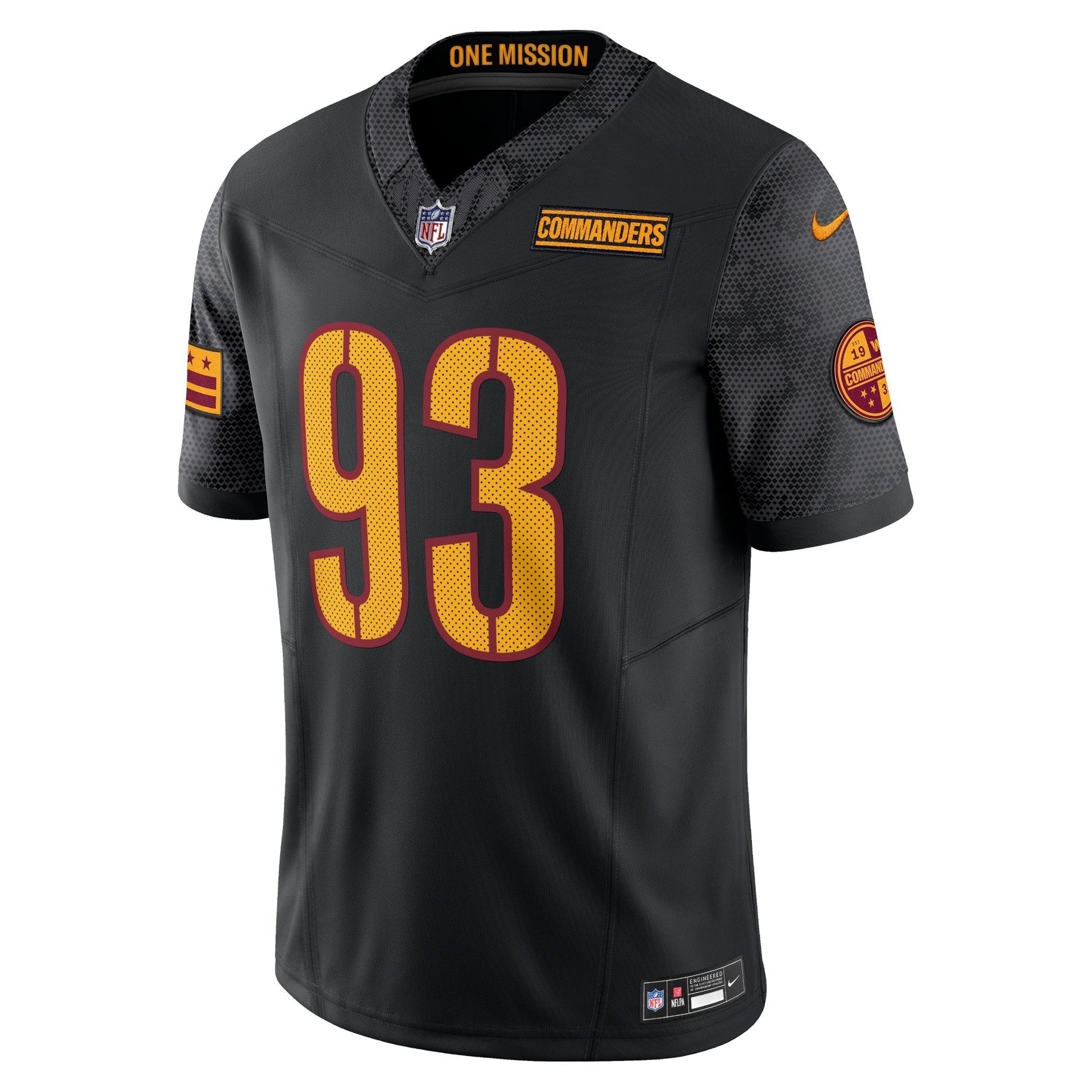 Jonathan Allen Washington Commanders Alternate Vapor F.U.S.E. Limited Jersey - Black football jersey product view 2