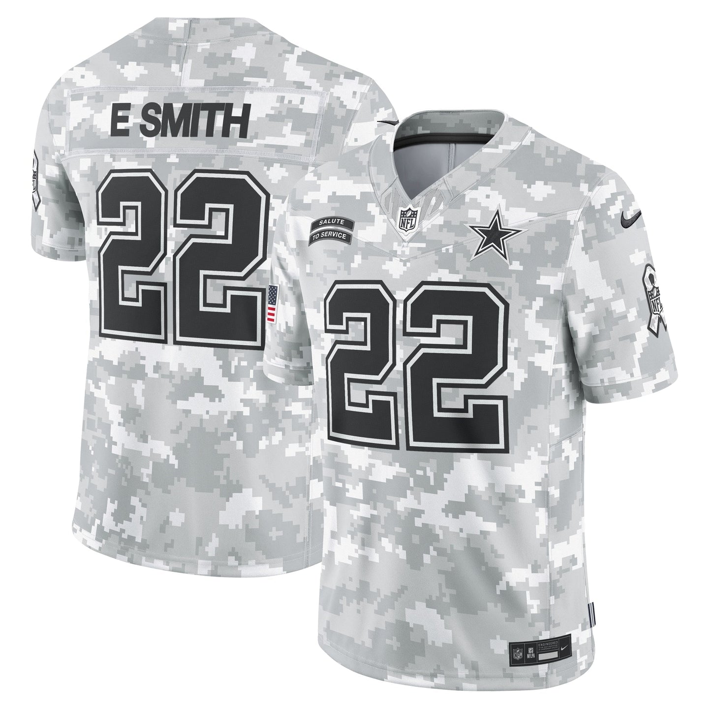 Emmitt Smith Dallas Cowboys 2024 Salute to Service Retired Limited Jersey - Arctic Camo football jersey product view 1
