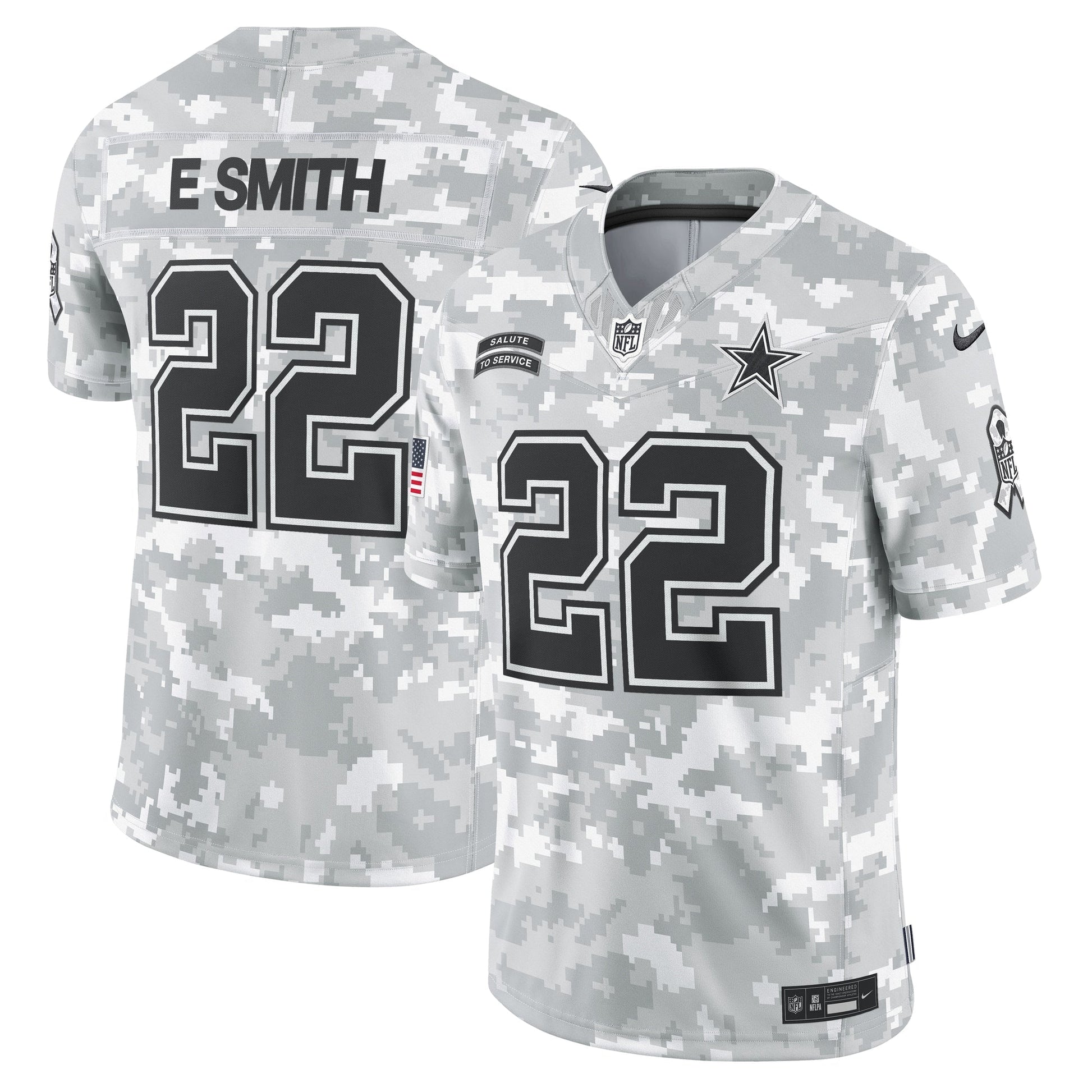 Emmitt Smith Dallas Cowboys 2024 Salute to Service Retired Limited Jersey - Arctic Camo football jersey product view 1