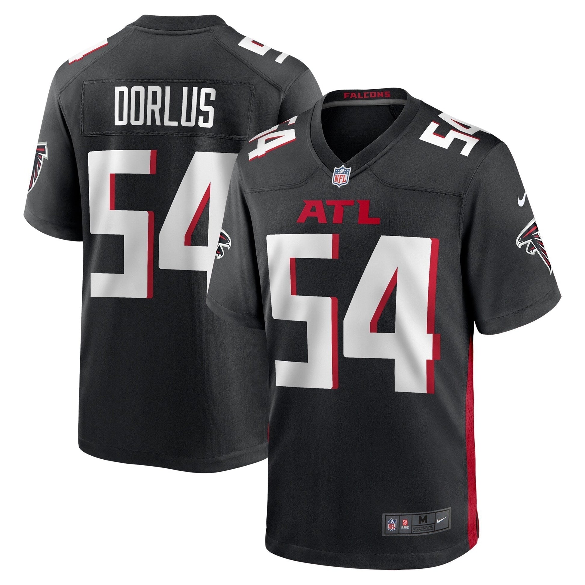 Brandon Dorlus Atlanta Falcons Team Game Jersey - Black football jersey product view 1