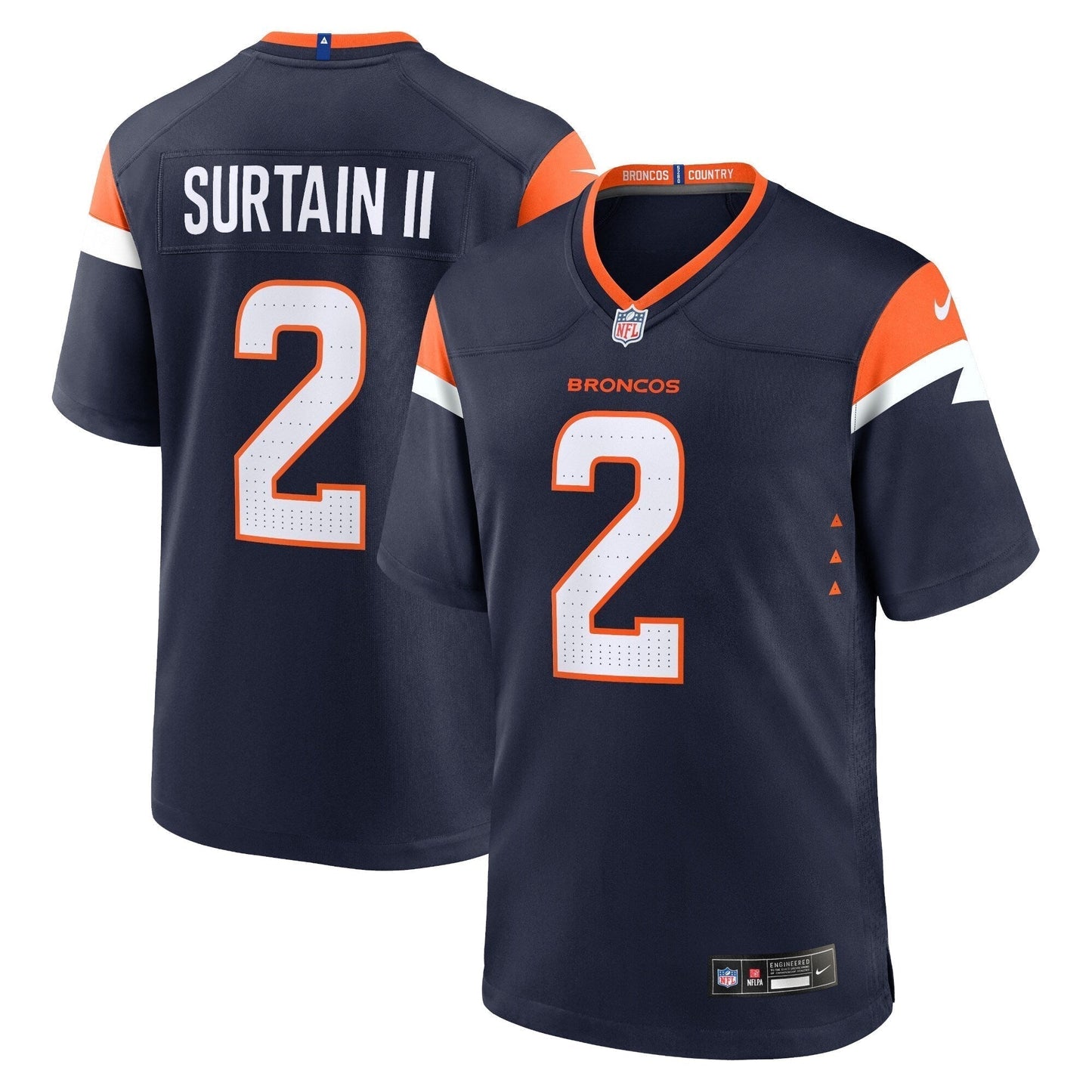 Patrick Surtain II Denver Broncos Mile High Collection Alternate Game Jersey - Navy football jersey product view 1