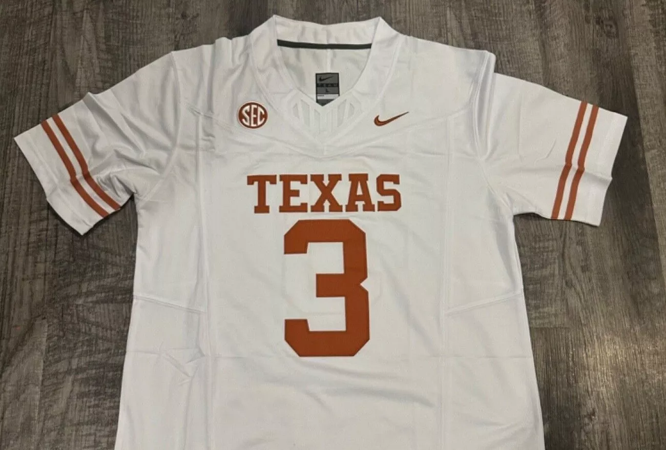 Quinn Ewers Texas White Jersey football jersey product view 1