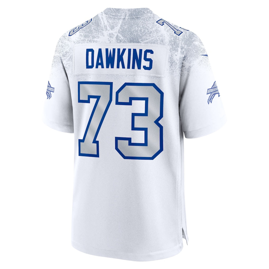 B.Bills #73 Dion Dawkins White 2025 Rivalries Collection Game Jersey football jersey product view 1