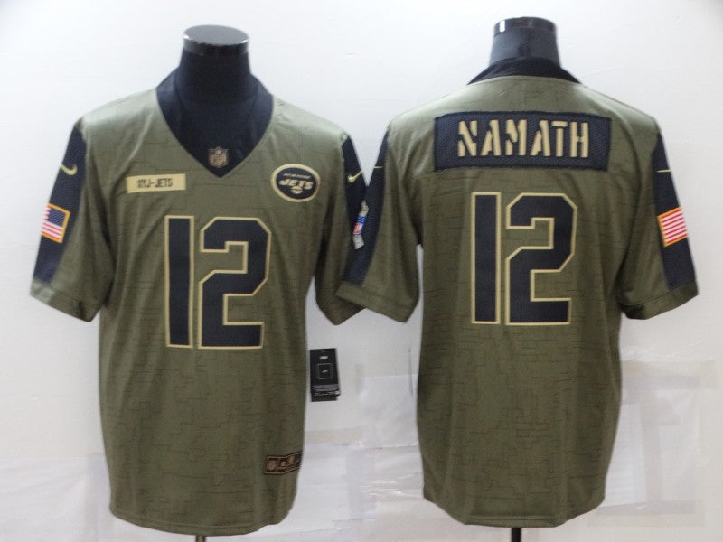 Men's New York Jets Joe Namath Brown Game Jersey football jersey product view 1
