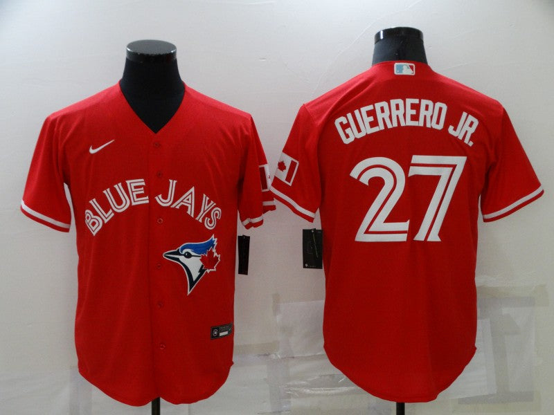Men's Toronto Blue Jays Vladimir Guerrero Jr. #27 Red Replica Baseball Jersey1 baseball jersey product view 1