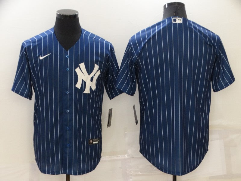 Men's New York Yankees Blue Replica Blank Jersey1 baseball jersey product view 1