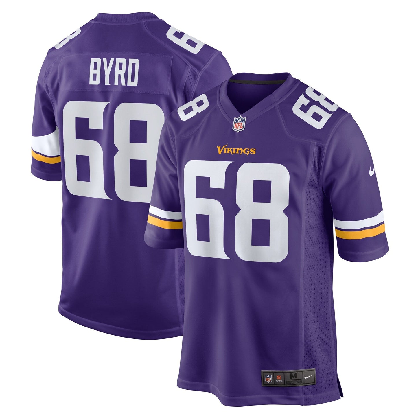 Henry Byrd Minnesota Vikings Team Game Jersey - Purple football jersey product view 1