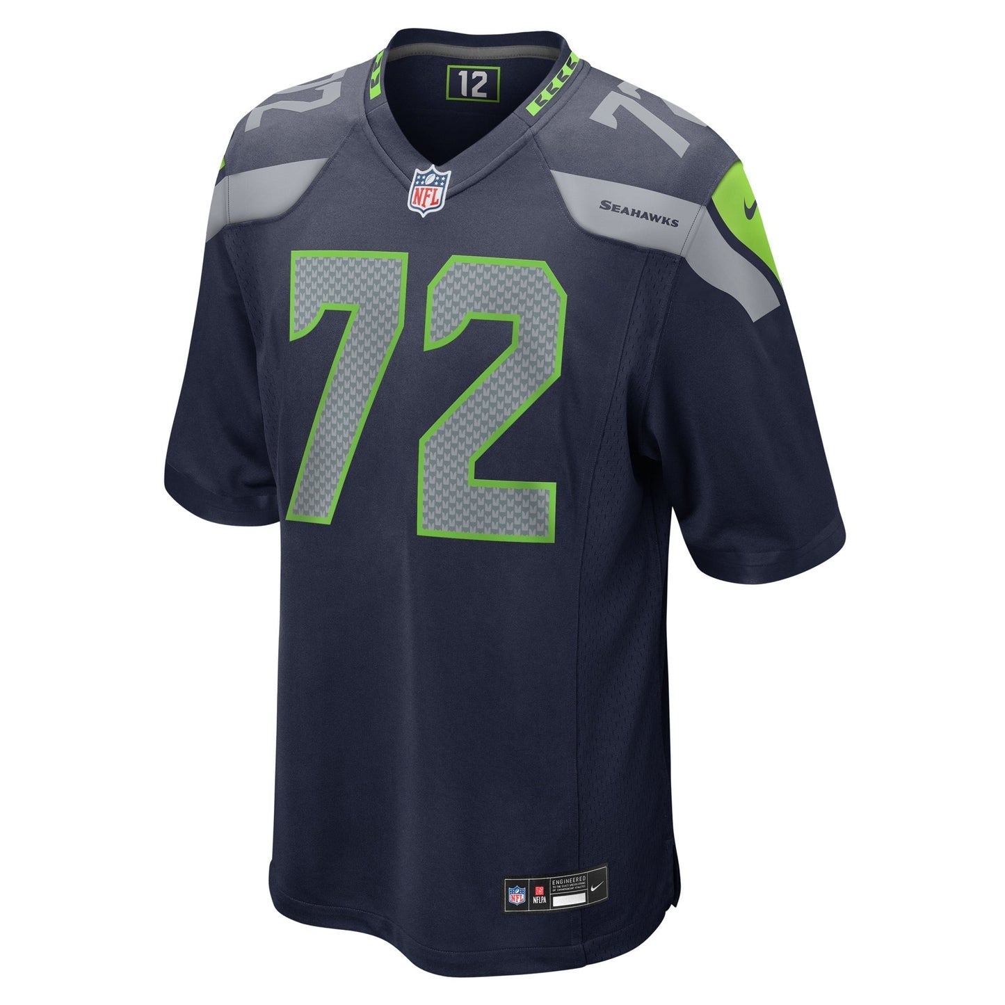 Abraham Lucas Seattle Seahawks Game Jersey - College Navy football jersey product view 2