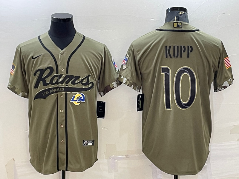 Men's Los Angeles Rams Cooper Kupp Olive 2022 Salute To Service Limited Jersey Joint Edition football jersey product view 1