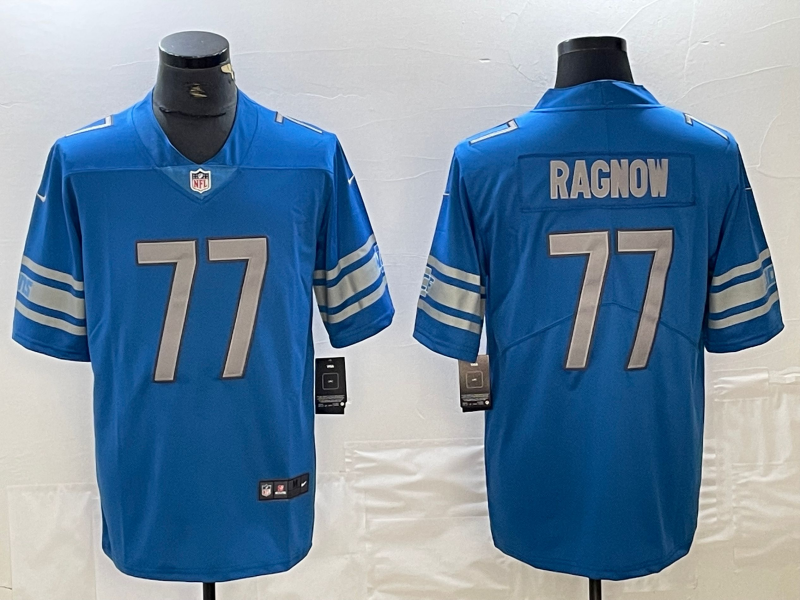 Men's Detroit Lions Frank Ragnow Blue Player Game Jersey football jersey product view 1
