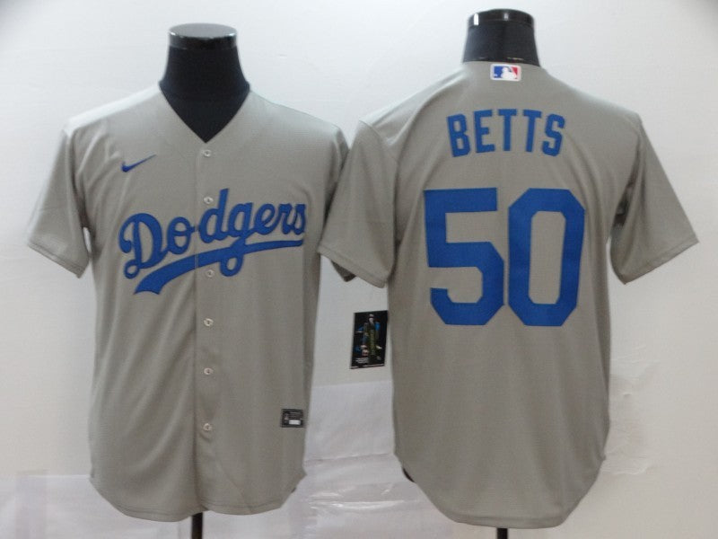Men's Los Angeles Dodgers Mookie Betts #50 Gray Replica Baseball Jersey1 baseball jersey product view 1