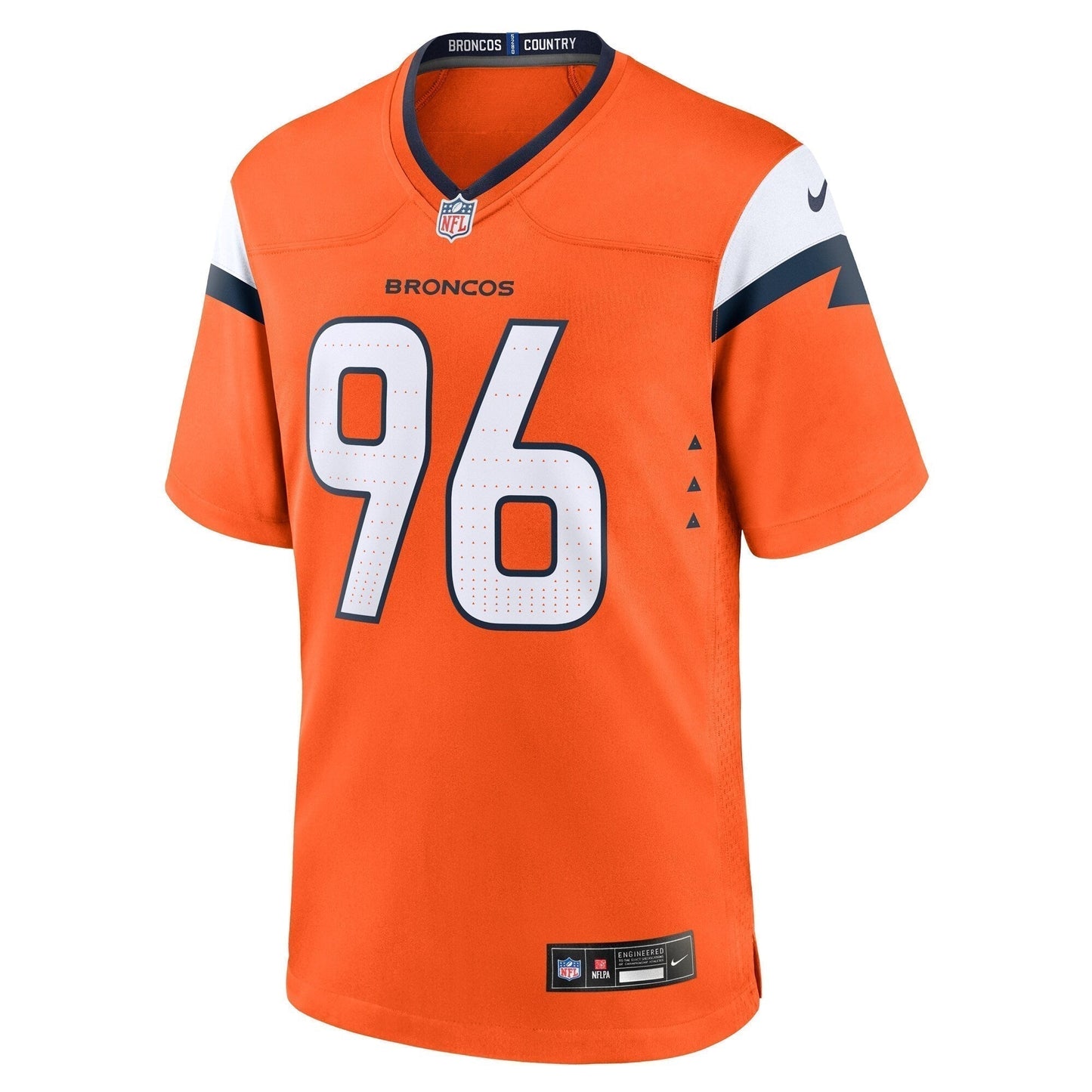 Eyioma Uwazurike Denver Broncos Team Game Jersey - Orange football jersey product view 2
