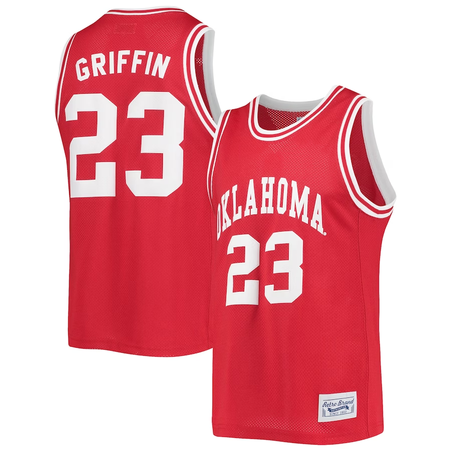 Men's Oklahoma Sooners Blake Griffin #23 Crimson Player Game Jersey sports jersey product view 1